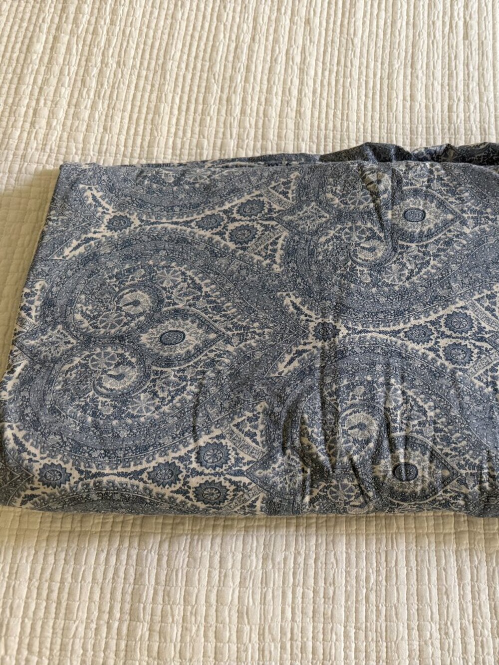 Restoration Hardware Italian Cypress Paisley Duvet Cover Full/Queen, Azure